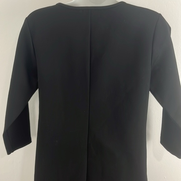 Nicole Benisti Ruched Black Faux Leather and Mesh Bodycon Dress - Picture 8 of 11